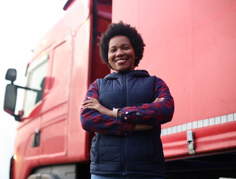 image of female truck driver